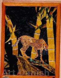 Gepard akvarel tempera maleri
